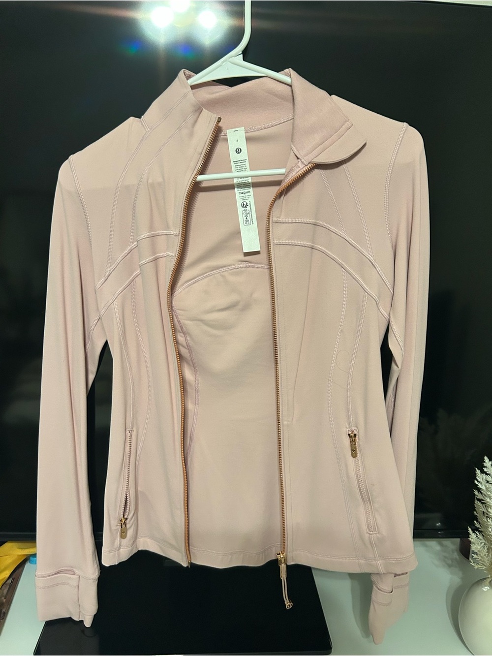 lululemon athletica Pale Pink Full-Zip Bomber Jacket